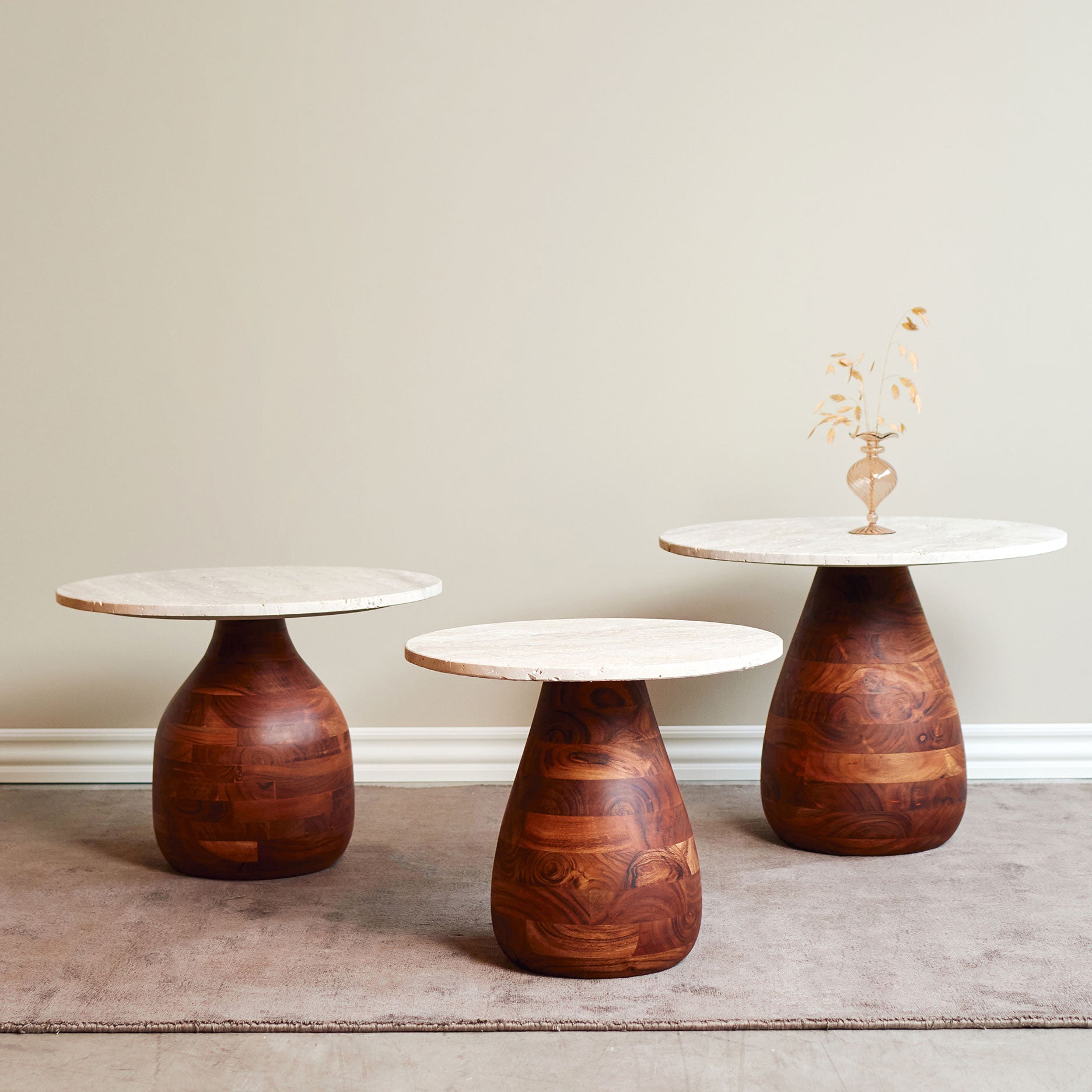 Piedra sofabord i travertine Ø55 cm